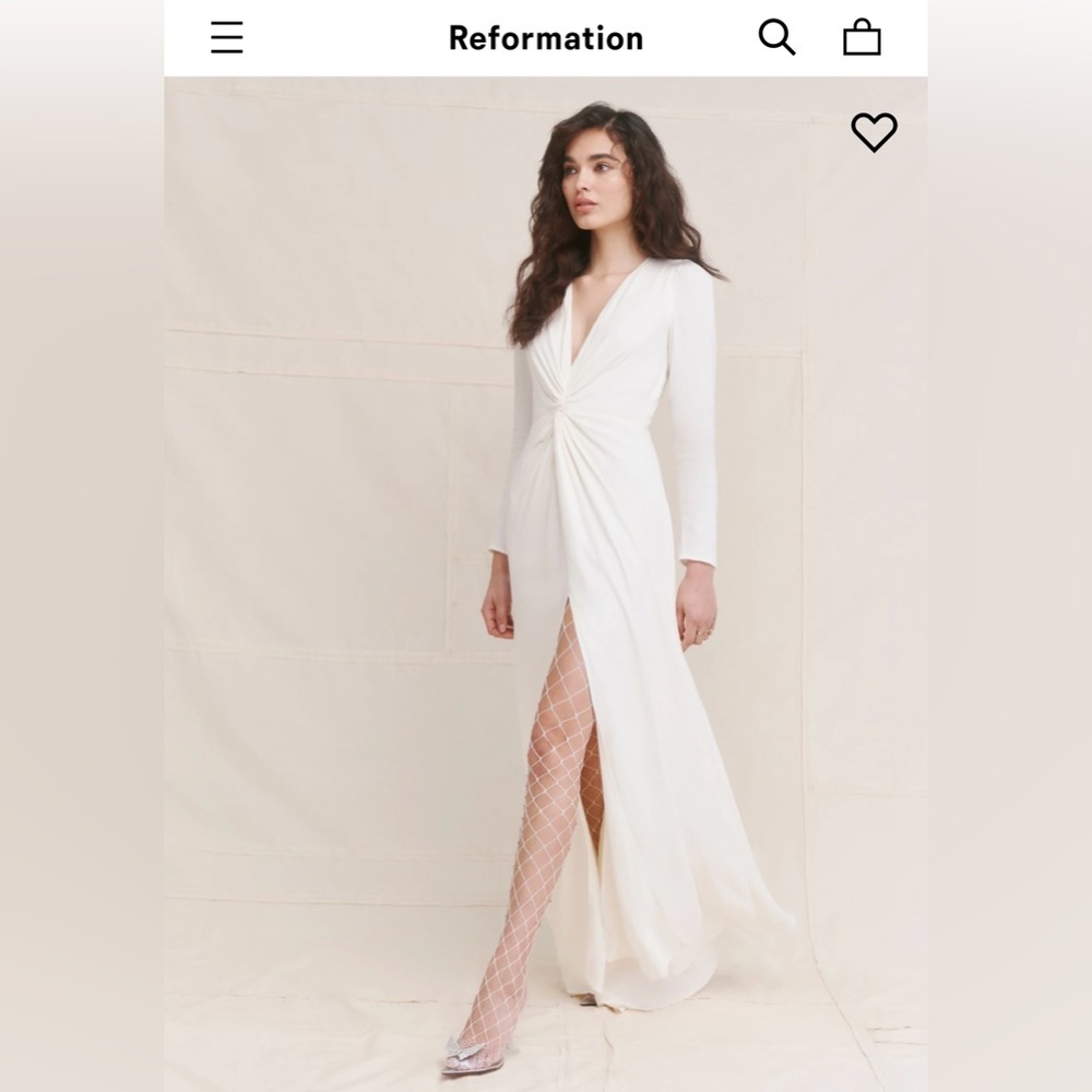 Reformation Gatsby dress ivory size 6 New without tags.